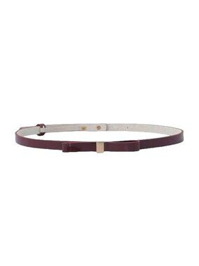 WHBM Belt Patent Bow Skinny Demure Preppy Size XL NEW $69 Garnet